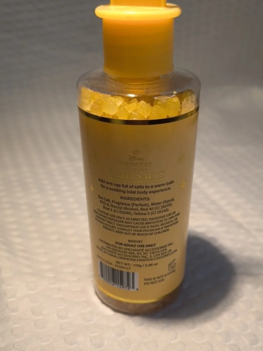 Disney Moana Yellow Bath Salts - Hibiscus Coconut Scent
